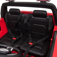 Aosom 12V Ride On Car 2- Seat SUV Truck w/ Remote Control & 3 Speeds & LED Light Bar and Audio Input - Red(m-18)