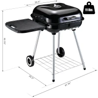 Outsunny Portable Charcoal Grill, 22" Steel BBQ for Camping & Backyard Cooking, Compact Design with Easy Carry Handle(m-2)