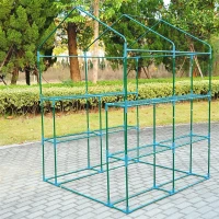 Outsunny 5' x 5' x 6' 3-Tier 8 Shelf Outdoor Portable Hobby Greenhouse Walk-In Garden Greenhouse Kit with Cover(m-7)