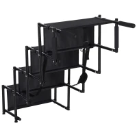 PawHut 30" 4-Step Metal Frame Oxford Fabric Folding Portable Pet Stairs for Dogs(m-8)