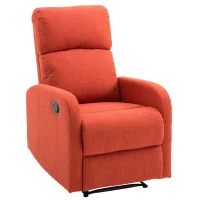 HomCom Linen Fabric Manual Recliner Lounger Chair  with Footrest - Red(m-8)