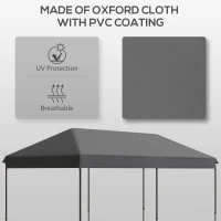 Outsunny 10' x 20' Pop Up Canopy Tent, Instant Sun Shelter, Tents for Parties, Height Adjustable, with Wheeled Carry Bag, for Outdoor, Garden, Patio, Gray(m-7)