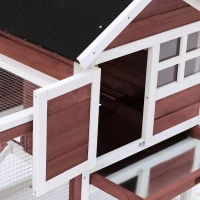 PawHut 48" Wooden Rabbit Hutch Bunny Cage Pet House w/Ladder and Outdoor Run(m-11)