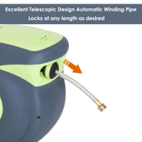 Outsunny 100’ Plastic Portable Outdoor Wall Mount Retractable Water Hose Reel(m-5)