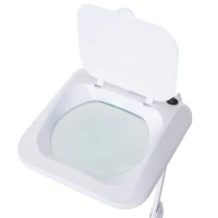 HomCom 3 Diopter 9W LED Illuminated Adjustable Magnifying Clamp On Desk Lamp - White(m-5)