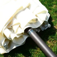 Outsunny 15' Outdoor Patio Market Double-Sided Umbrella - Cream White and Brown(m-1)