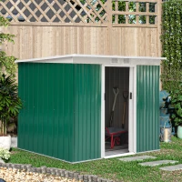 Outsunny Metal Outdoor Shed 9'x4' - Lockable Storage for Garden Tools, Lawn Equipment - Green(m-1)