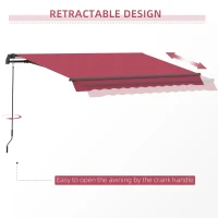 Outsunny Patio Awning Canopy Retractable Deck Door Outdoor Sun Shade Shelter(m-8)