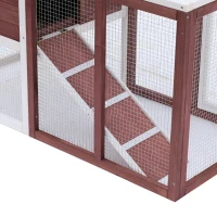 PawHut 48" Wooden Rabbit Hutch Bunny Cage Pet House w/Ladder and Outdoor Run(m-13)