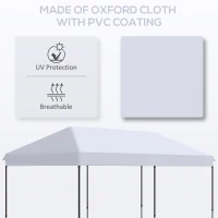 Outsunny 10' x 20' Pop Up Canopy Tent, Instant Sun Shelter, Tents for Parties, Height Adjustable, with Wheeled Carry Bag, for Outdoor, Garden, Patio, White(m-7)