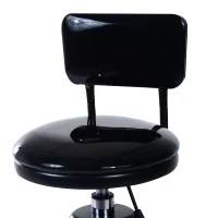 HomCom Adjustable Height Swivel Shop Stool w/ Backrest - Black(m-8)