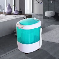 HomCom 2-In-1 Electric 5.5 Pound Capacity Mini Portable Washing Machine And Air Spin Dryer - Green(m-2)