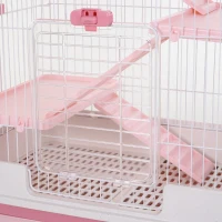 PawHut 6-level Indoor Rabbit Enclosure Small Animal Hutch Pink(m-13)