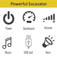 Open Box Aosom 6V Electric Construction Ride-On Excavator Toy Vehicle for Kids with Music, Lights and Shovel(m-8)