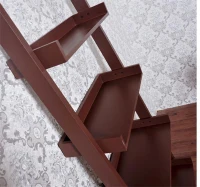 HomCom Brown Wood Leaning Ladder Bookcase Wall Book Shelf Unique 72" High 5-Tier(m-6)