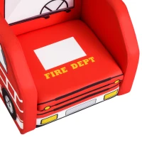 Qaba Kid's Sofa Chair Fire Truck Shape Storage Box 17" Multi Spandex Storage Sofa Chair - Fire Engine(m-11)