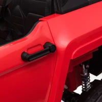 Aosom 12V Ride On Car 2- Seat SUV Truck w/ Remote Control & 3 Speeds & LED Light Bar and Audio Input - Red(m-14)