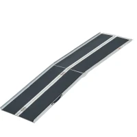 HomCom 8' Portable Traveling Convenient Mobility Ramp Carpeted Aluminum Side Walls Folding(m-1)