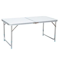 Outsunny 48" Aluminum Camping Folding Camp Table w/ Carrying Handle(m-1)