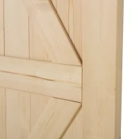 HOMCOM 7' H x 3.5' W Sturdy Sliding Barn Door, Unfinished Solid Spruce Wood Frame with Pre-Drilled Holes(m-5)