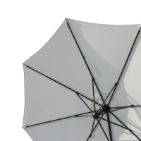 Outsunny 10' Hanging Tilt Offset Cantilever Patio Umbrella with 6-Level Adjustable Angle, Base Stand, UV Fighting Canopy, & 360° Rotation, Cream White(m-10)