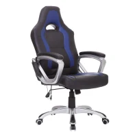 HomCom High Back Racing Style Massage Ergonomic Gaming Chair - Blue / Black(m-1)