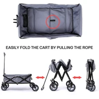 Collapsible Garden Cart Aosom Tailgate Wagon Heavy Duty All Terrain Cart Utility Car Tailgating Gear Wagon 265lbs Capacity Grey(m-8)