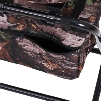 Outsunny 19” 360 Degree Swivel Folding Travel Camping Stool with Storage Bag - Brown Camo(m-7)