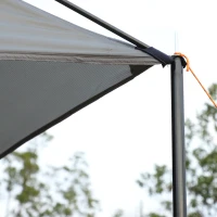 Outsunny Easy-Out Self Standing Rooftop Car Awning with UV/Water Protection PU Polyester Fabric for Sun-Shade - Grey(m-3)