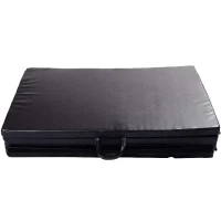 Soozier 6' x 4' x 2" PU Leather Folding Gymnastics / Martial Arts Mat - Black(m-4)