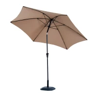 Outsunny 10’ Aluminum Outdoor Patio Umbrella with Tilt and Crank – Latte Brown(m-4)