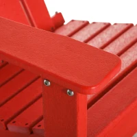 Outsunny Adirondack Chair, HDPE Fire Pit Chair, Weather Resistant Outdoor Chair for Patio, Garden, Backyard, Lawn, Red(m-9)