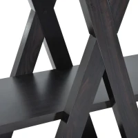 HomCom 4-Tier X Frame Open Shelf Bookshelf - Black(m-6)