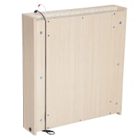 Kleankin 25" x 27" Double Door LED Bathroom Mirror Medicine Cabinet - White Oak(m-7)