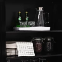 HOMCOM 5ft Tall Wood Kitchen Storage Cabinet with Adjustable Shelves, 2 Wood Pantries, Drawer and Sturdy Design - Black(m-14)