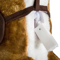 Open Box Qaba Kids Plush Interactive Rocking Horse Pony Toy with Realistic Sounds - Brown(m-8)