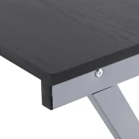 HOMCOM 67” Wood Steel Metal L Shaped Corner Computer Desk - Black(m-8)