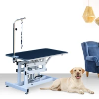 Pawhut 42.5" x 23.6" Height Adjustable Z-Lift Hydraulic Pet Dog Cat Grooming Table w/ Arm and Noose(m-2)