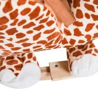 Qaba Kids Plush Rocking Horse, Vintage Giraffe Rocker Chair with Soft Seat for Toddlers, Fun Toy Plush Animal Ride-On for Nursery Room(m-11)