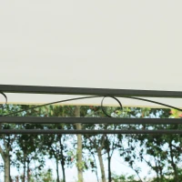 Outsunny 13" x 10" Outdoor Patio Gazebo 2-Tier Roof Pavilion Canopy Tent Steel with Curtains - Cream(m-12)