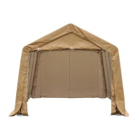 Outsunny 17' x 10.5' Heavy Duty Outdoor Carport Canopy Tent - Beige(m-3)