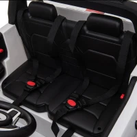 Aosom 12V Ride On Car 2- Seat Police Truck w/ Remote Control & 3 Speeds & LED Light Bar and Audio Input - White(m-15)