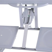 Outsunny Outdoor Picnic Table Chair 4-Seat Set Folding Patio Furniture w/Umbrella Hole - Grey(m-8)