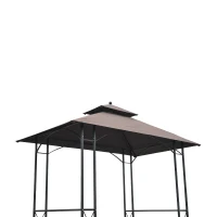 Outsunny 8' Outdoor Patio Double-Tier BBQ Grill Canopy Tent with Two Table Surfaces(m-7)