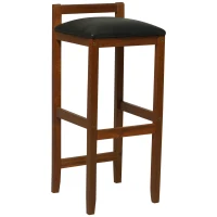 HomCom 7 Piece Acacia Wood Iconic Prairie School Style Bar Height Dining Set - Table/ 6 Stools(m-8)