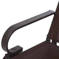 Outsunny Patio Glider Swing Chair, Outdoor Sling Fabric Seat Lounger, Porch Rocker for Relaxing in Garden, Backyard, Poolside(m-11)