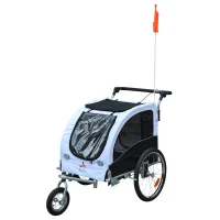 Aosom Elite Pet Dog Bike Bicycle Trailer Stroller Jogger w/ Suspension - White(m-1)