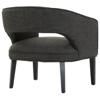 HOMCOM Ergonomic Open Back Birch Legs Upholstered Barrel Chair w/ Armrest(m-9)