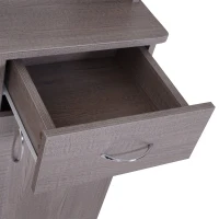 HomCom 70” Modern Free Standing Kitchen Pantry Storage Cabinet - Dark Grey Wood Grain(m-10)