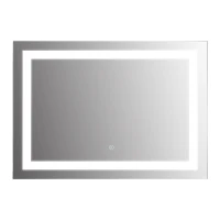 HOMCOM Touch Activated 27.5" Illuminated Bathroom Vertical Wall Mirror Outline LED Lights - Silver(m-9)